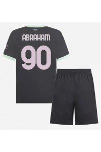 AC Milan Tammy Abraham #90 Jalkapallovaatteet Lasten Kolmas peliasu 2024-25 Lyhythihainen (+ Lyhyet housut)